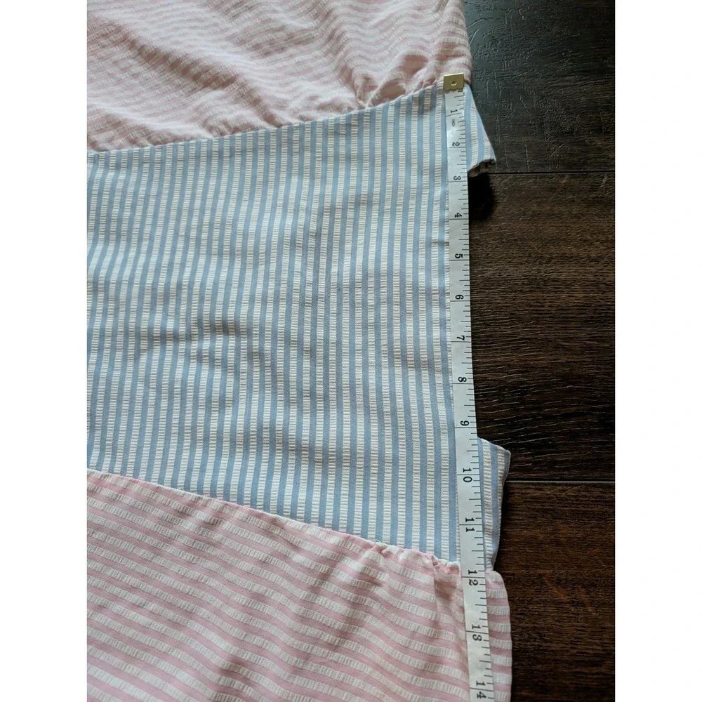 Vandemere Vtg 80s Seersucker Colorblock Pastel House Dress M Grannycore Kaftan